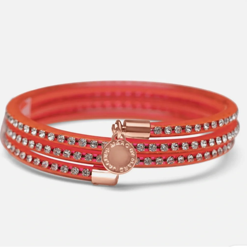 Marc by Marc Jacobs Coral Wrap Bracelet with Crystal Rows